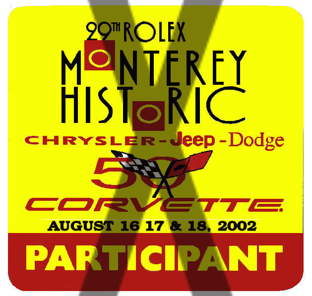 (image for) Monterey 2002 29th Rolex Raceway Corvette Sticker